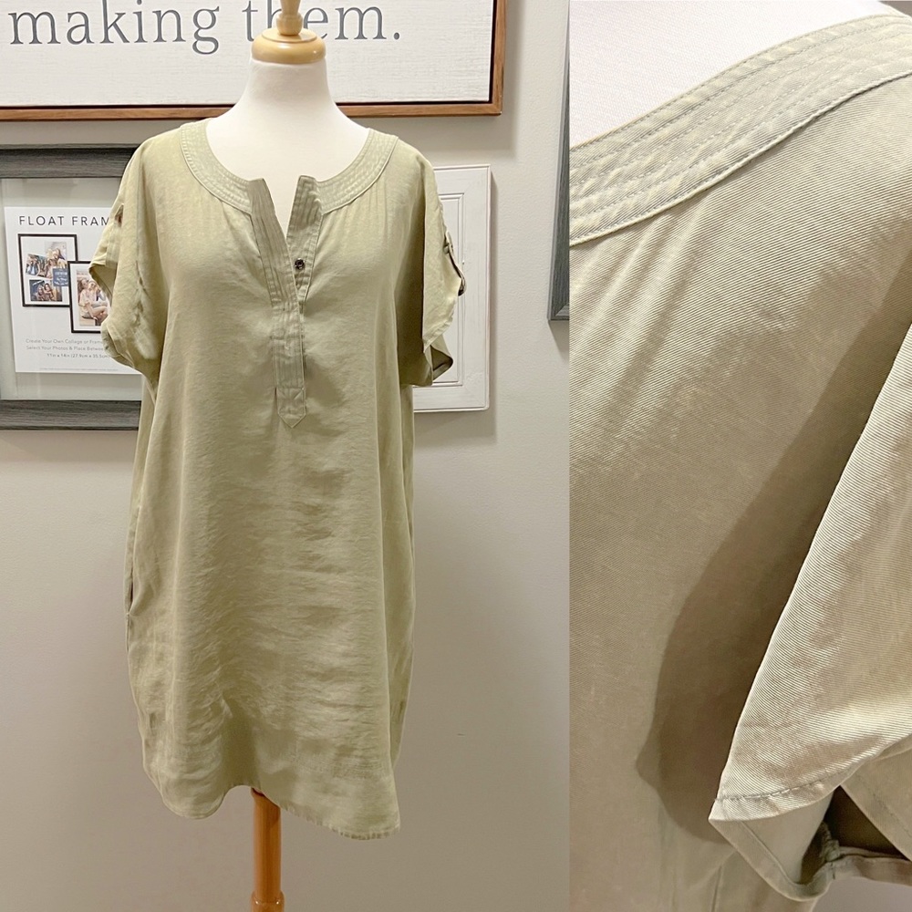 She + Sky Chambray Bleached Tunic Dress 1X